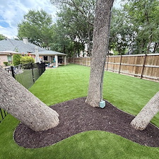 Backyard-Turf-Installation-with-Clean-Tree-Detailing-in-Flower-Mound-TX 5